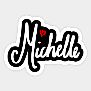 Michelle girls name woman’s first name in white cursive calligraphy personalised personalized customized name Gift for Michelle Sticker
